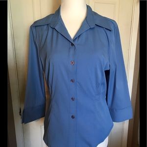 Fred David blue tapered blouse